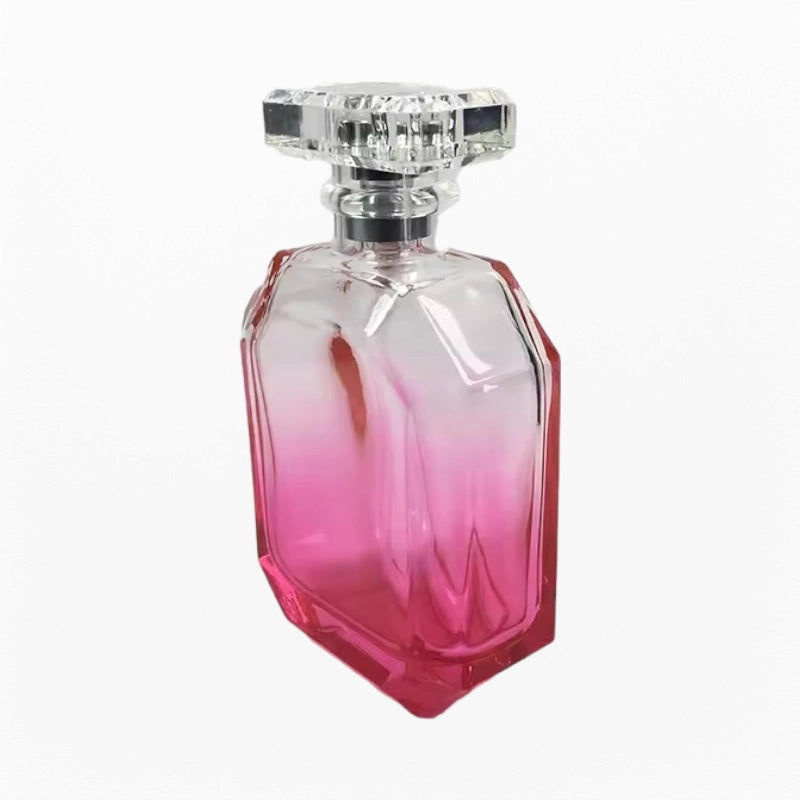 Pink Colored Perfume Bottle Flat Octagon Shape Gradient Color