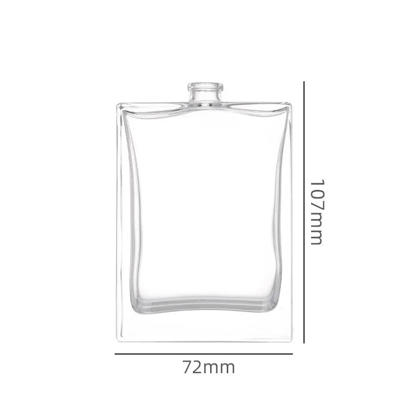 100 ml Bottle Perfume Square Clear Glass H072S100