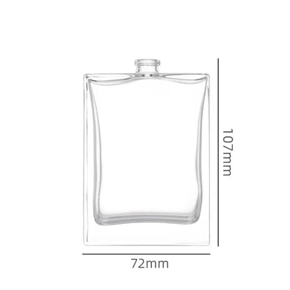 100 ml Bottle Perfume Square Clear Glass H072S100