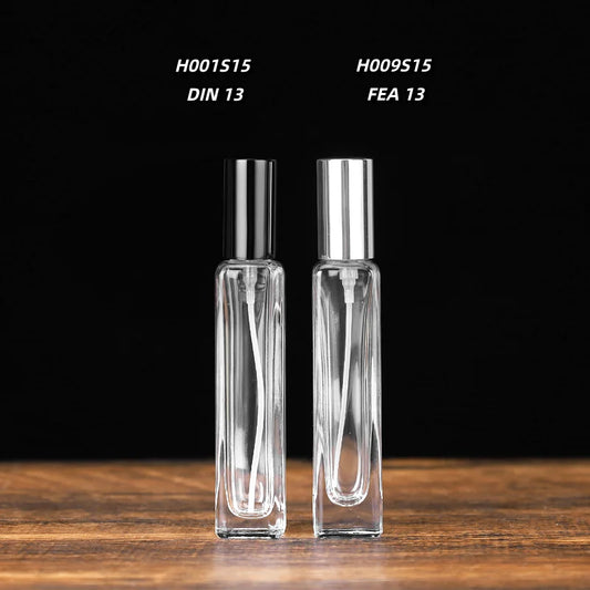 15 ml Perfume Bottle Slim Square Bayonet and Screw-Neck