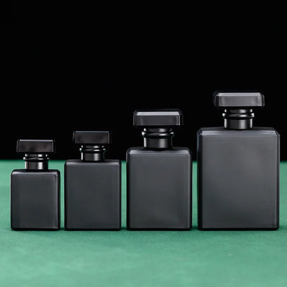 Black Perfume Bottle for Men Square Shape Model H053S