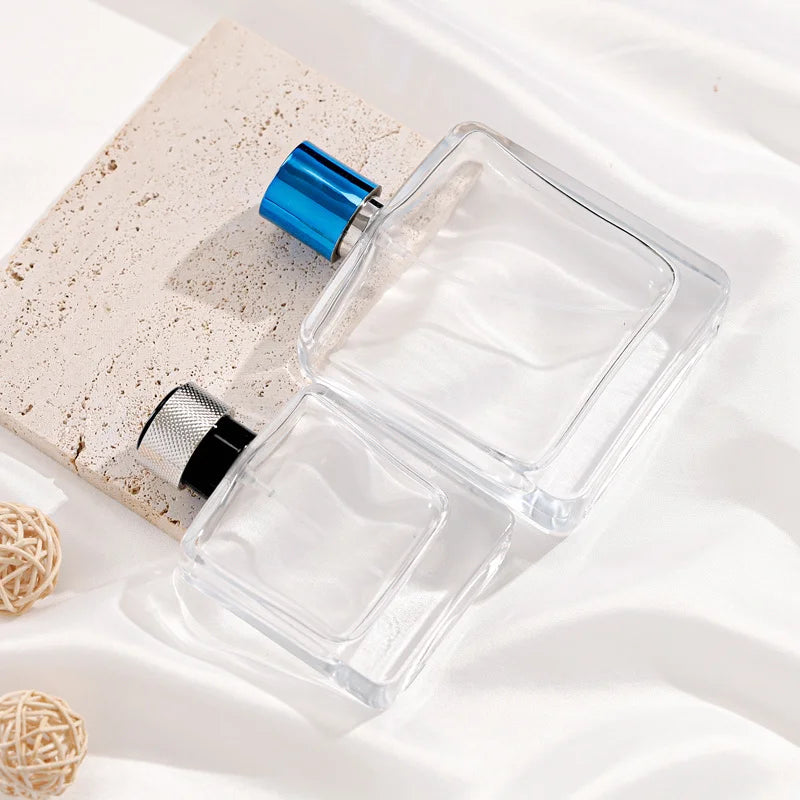 Bottle for Perfume Flat Square Glass Bottle Model H077S