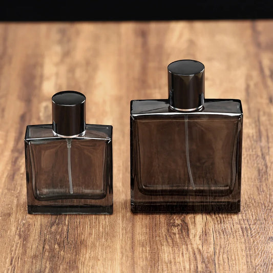 Square Glass Perfume Bottle Model H080S Gray