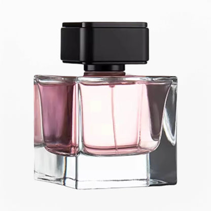 100ml Cube Perfume Bottle Transparent Glass Black Cap