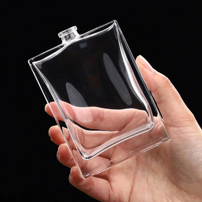 100 ml Bottle Perfume Square Clear Glass H072S100