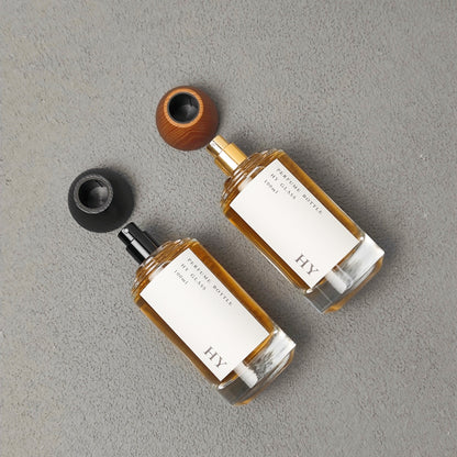 100ml Custom Luxury Thick Glass Perfume Oil Bottle Fine Mist Spray with Natural Wooden Cap