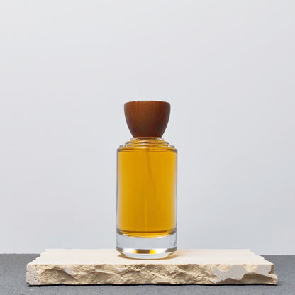 100ml Custom Luxury Thick Glass Perfume Oil Bottle Fine Mist Spray with Natural Wooden Cap
