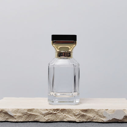 Elegant Wholesale 30ml 50ml 100ml Luxury Perfume Bottle for Women with Square Rhinestone Lid for Perfume Packaging