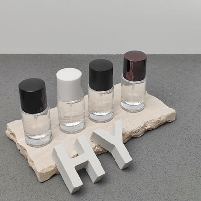 15ml Cylinder Mini Glass Perfume Spray Bottle Portable Travel Size Fragrance Sample Fine Mist Pump Custom Cap OEM Reed Diffuser
