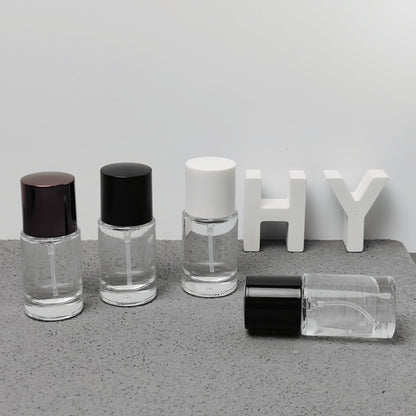 15ml Cylinder Mini Glass Perfume Spray Bottle Portable Travel Size Fragrance Sample Fine Mist Pump Custom Cap OEM Reed Diffuser