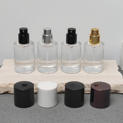 15ml Cylinder Mini Glass Perfume Spray Bottle Portable Travel Size Fragrance Sample Fine Mist Pump Custom Cap OEM Reed Diffuser