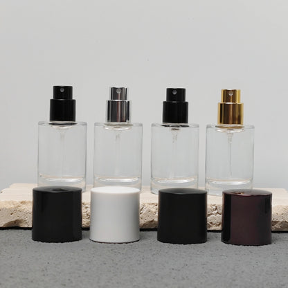 15ml Cylinder Mini Glass Perfume Spray Bottle Portable Travel Size Fragrance Sample Fine Mist Pump Custom Cap OEM Reed Diffuser
