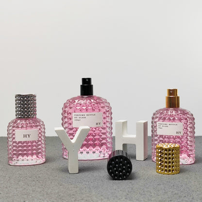 Custom Luxury Square 30ml 50ml 100ml Empty Crimp Neck Glass Perfume Bottle with Pump Sprayer Reed Diffuser Screen Printing Box
