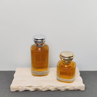 Luxury Ribbed Glass Perfume Bottle 50ml 100ml Empty Fragrance Packaging