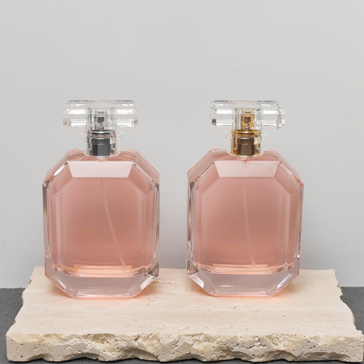 100ml Luxury Perfume Bottle Thick Glass Fragrance Container with Crystal Acrylic Cap OEM ODM
