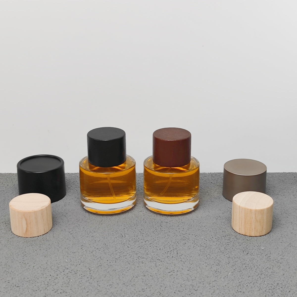 50ml Round Glass Perfume Bottle Crimp Neck Luxury Fragrance Packaging with Custom Cap OEM ODM Perfume Bottle Manufacturer