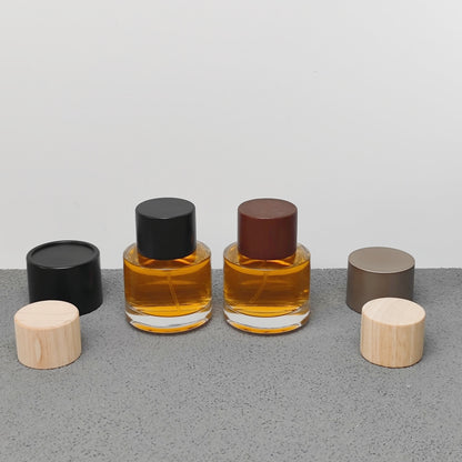 50ml Round Glass Perfume Bottle Crimp Neck Luxury Fragrance Packaging with Custom Cap OEM ODM Perfume Bottle Manufacturer