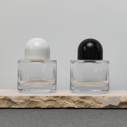50ml Round Glass Perfume Bottle Crimp Neck Luxury Fragrance Packaging with Custom Cap OEM ODM Perfume Bottle Manufacturer