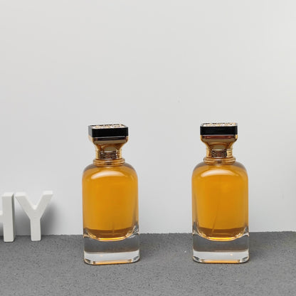 Wholesale 100ml Luxury Glass Fragrance Bottle with Decorative Glass Cap