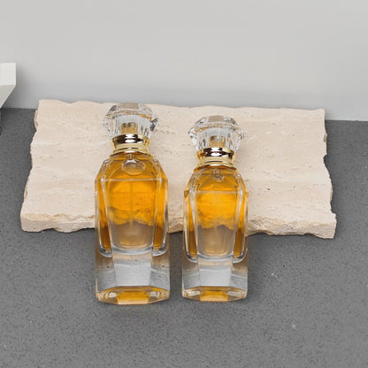 30ml 50ml Luxury Faceted Glass Perfume Bottle with Crystal Cap Custom Fragrance Packaging