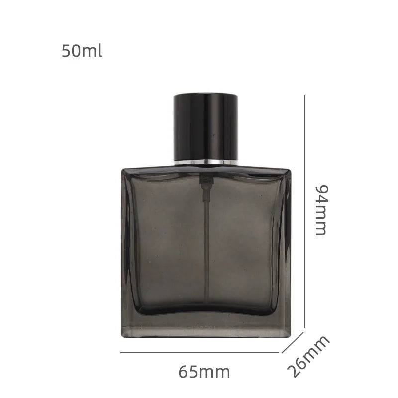 Square Glass Perfume Bottle Model H080S Gray