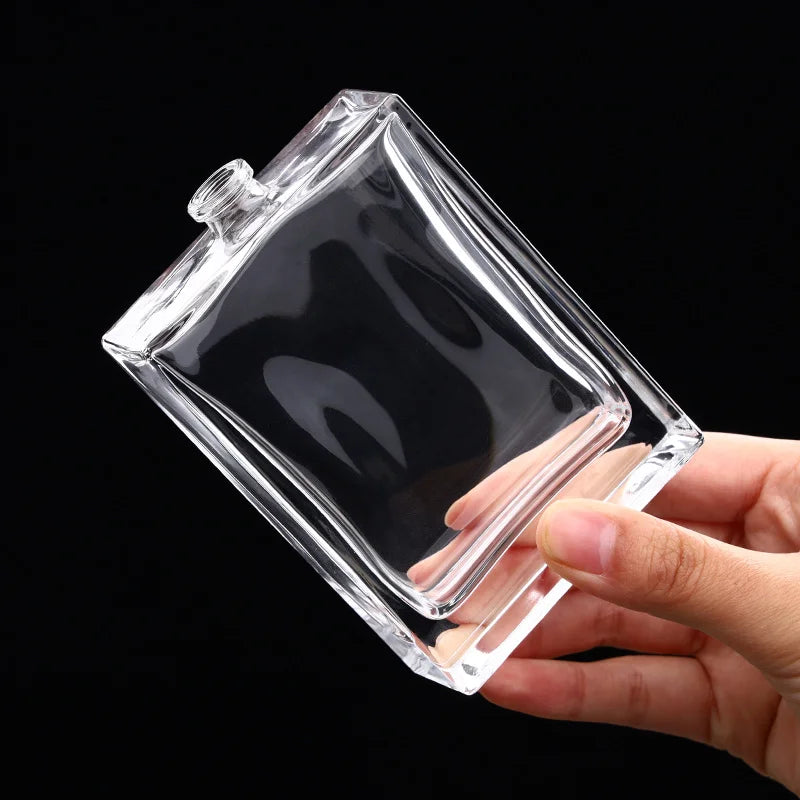 100 ml Bottle Perfume Square Clear Glass H072S100