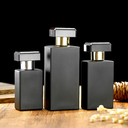 Black Perfume Bottle for Him 30ml 50ml 100ml Matte Black