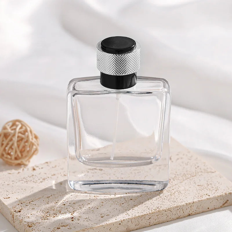 Bottle for Perfume Flat Square Glass Bottle Model H077S