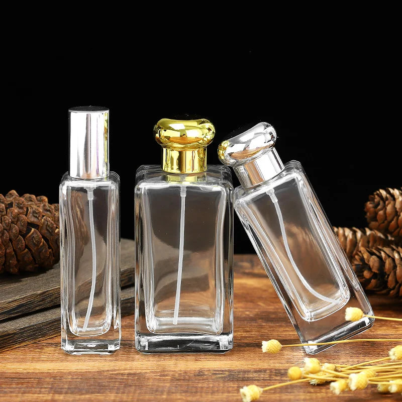 Fragrance Spray Bottles Unique Square Glass Model H047S