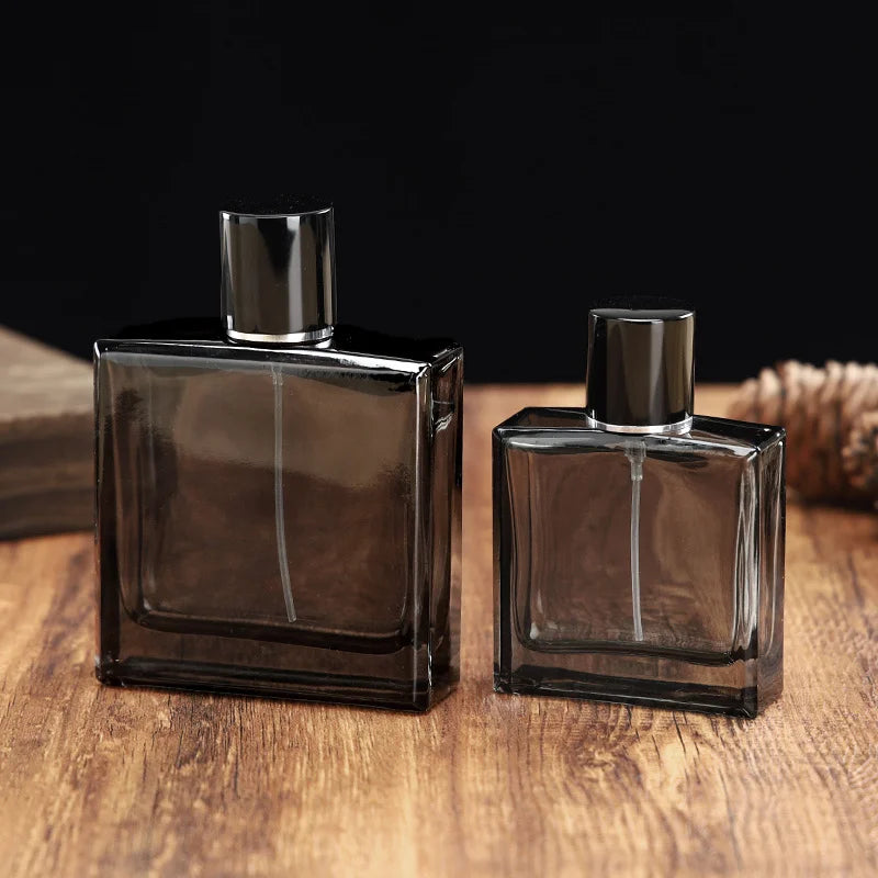 Square Glass Perfume Bottle Model H080S Gray