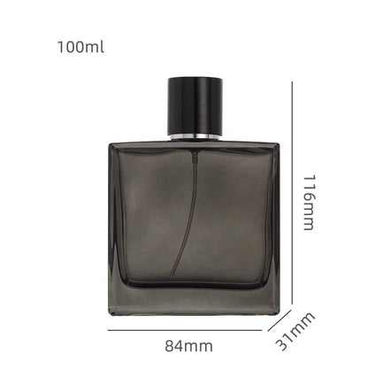 Square Glass Perfume Bottle Model H080S Gray