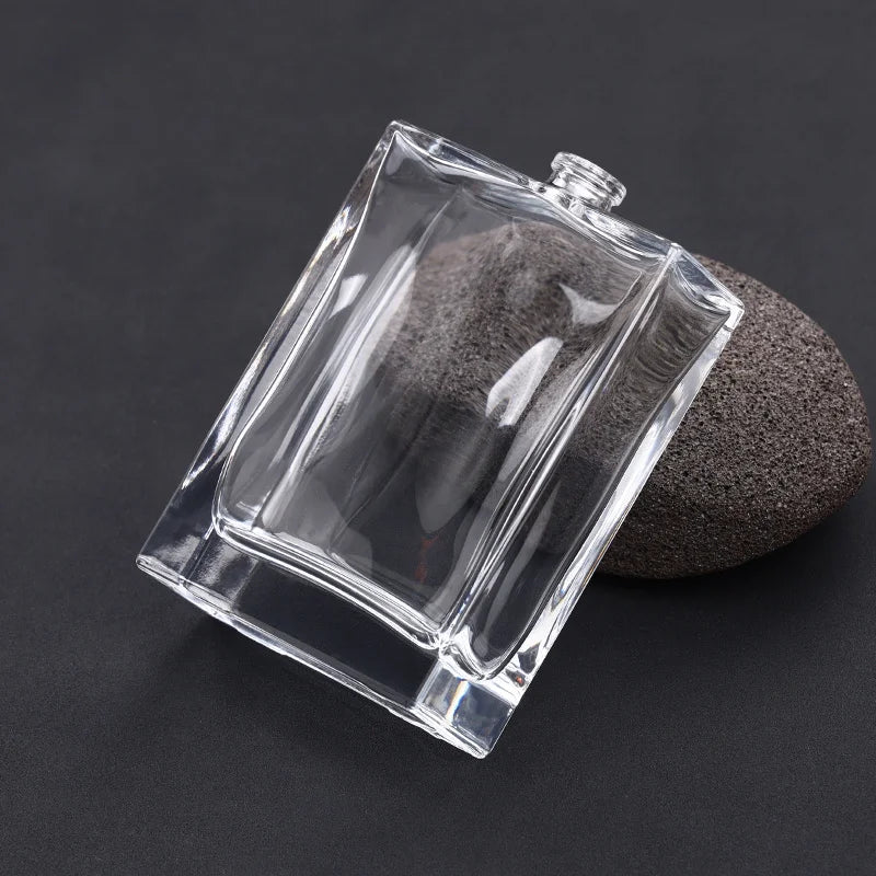 100 ml Bottle Perfume Square Clear Glass H072S100