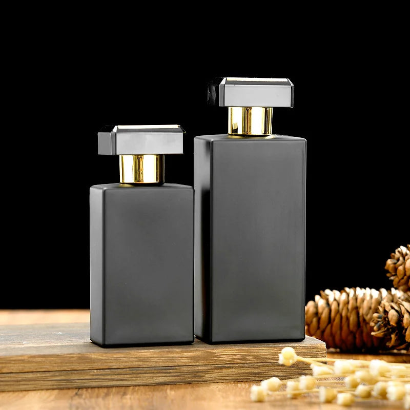 Black Perfume Bottle for Him 30ml 50ml 100ml Matte Black