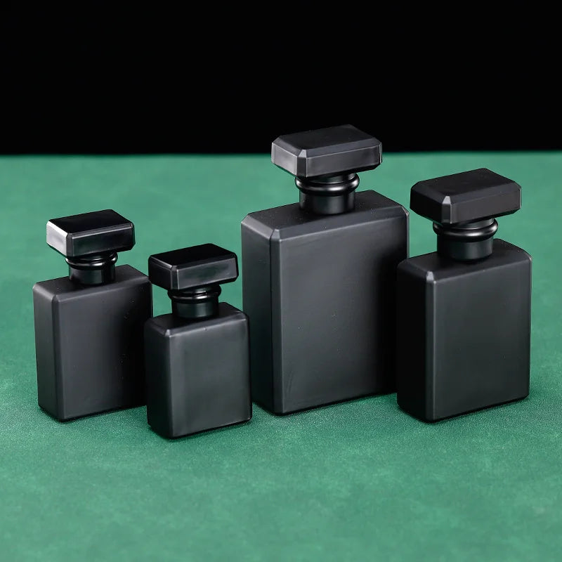 Black Perfume Bottle for Men Square Shape Model H053S