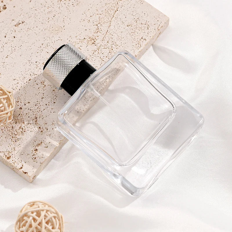 Bottle for Perfume Flat Square Glass Bottle Model H077S