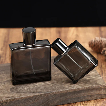 Square Glass Perfume Bottle Model H080S Gray