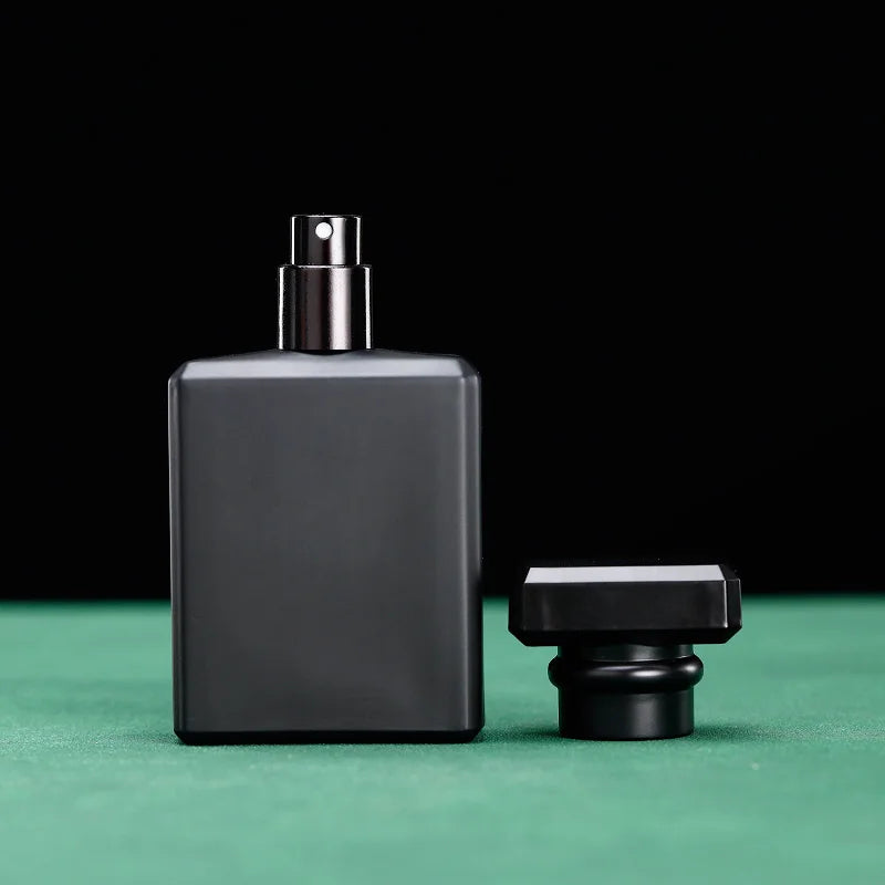 Black Perfume Bottle for Men Square Shape Model H053S