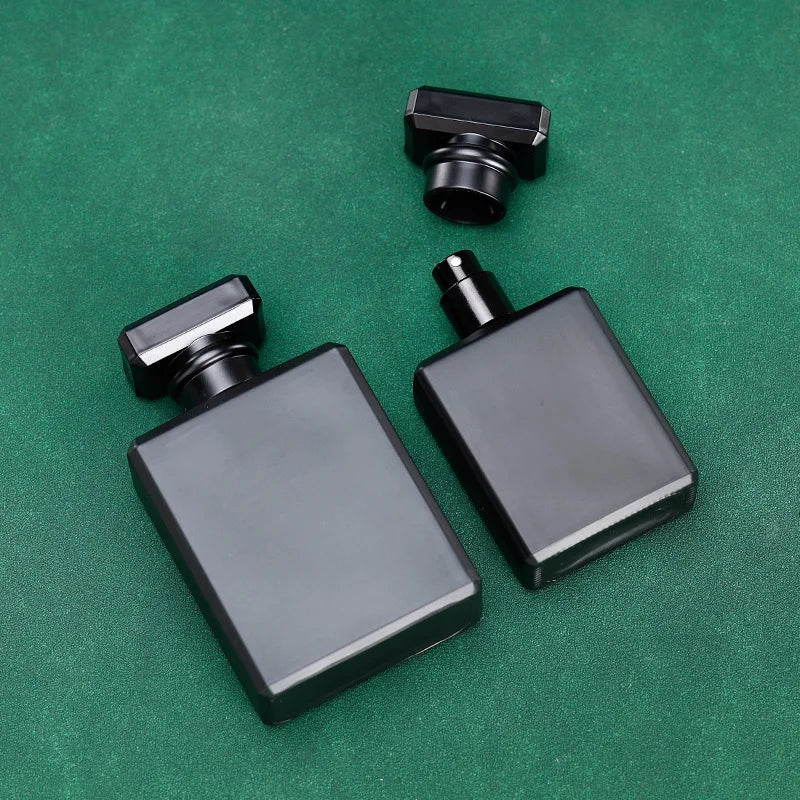 Black Perfume Bottle for Men Square Shape Model H053S