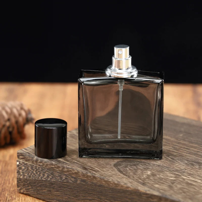 Square Glass Perfume Bottle Model H080S Gray