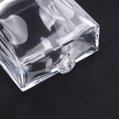 100 ml Bottle Perfume Square Clear Glass H072S100