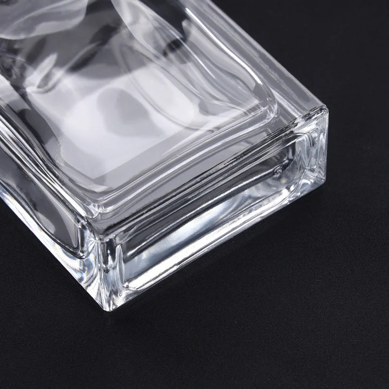 100 ml Bottle Perfume Square Clear Glass H072S100