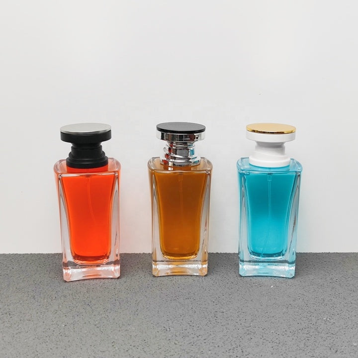 100ml Luxury Glass Perfume Bottle Empty Fragrance Packaging Bottle with Decorative Cap Custom Logo OEM ODM Perfume Packaging