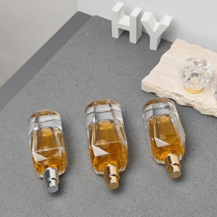 30ml 50ml Luxury Faceted Glass Perfume Bottle with Crystal Cap Custom Fragrance Packaging