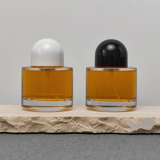 50ml Round Glass Perfume Bottle Crimp Neck Luxury Fragrance Packaging with Custom Cap OEM ODM Perfume Bottle Manufacturer