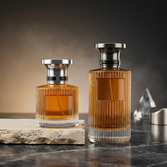 Luxury Ribbed Glass Perfume Bottle 50ml 100ml Empty Fragrance Packaging