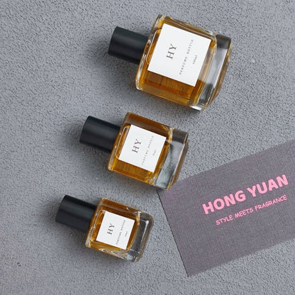 Wholesale High-End Elegant Square Thick Glass Perfume Bottles 30ml 50ml 100ml Crimp Type Matte Black Cap Pump Sprayer Sealing