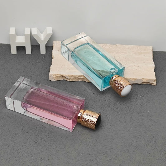 80ml Heavy Base Minimal Rectangular Empty Perfume Bottles with Sprayer and Cap
