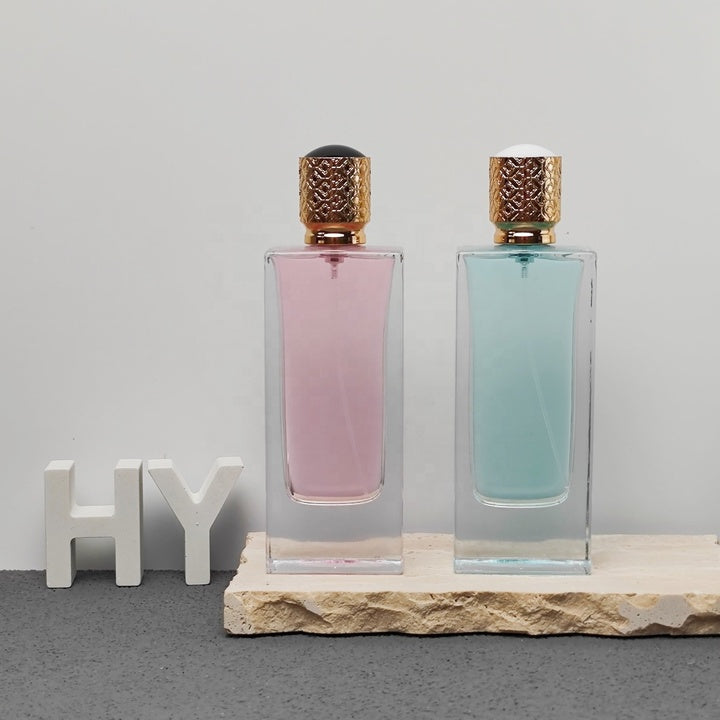 80ml Heavy Base Minimal Rectangular Empty Perfume Bottles with Sprayer and Cap
