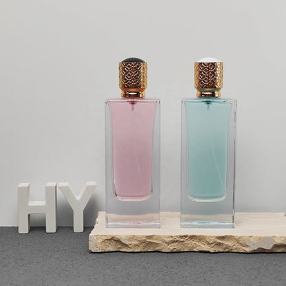 80ml Heavy Base Minimal Rectangular Empty Perfume Bottles with Sprayer and Cap