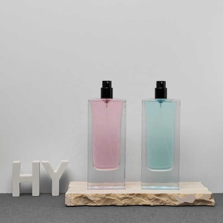 80ml Heavy Base Minimal Rectangular Empty Perfume Bottles with Sprayer and Cap